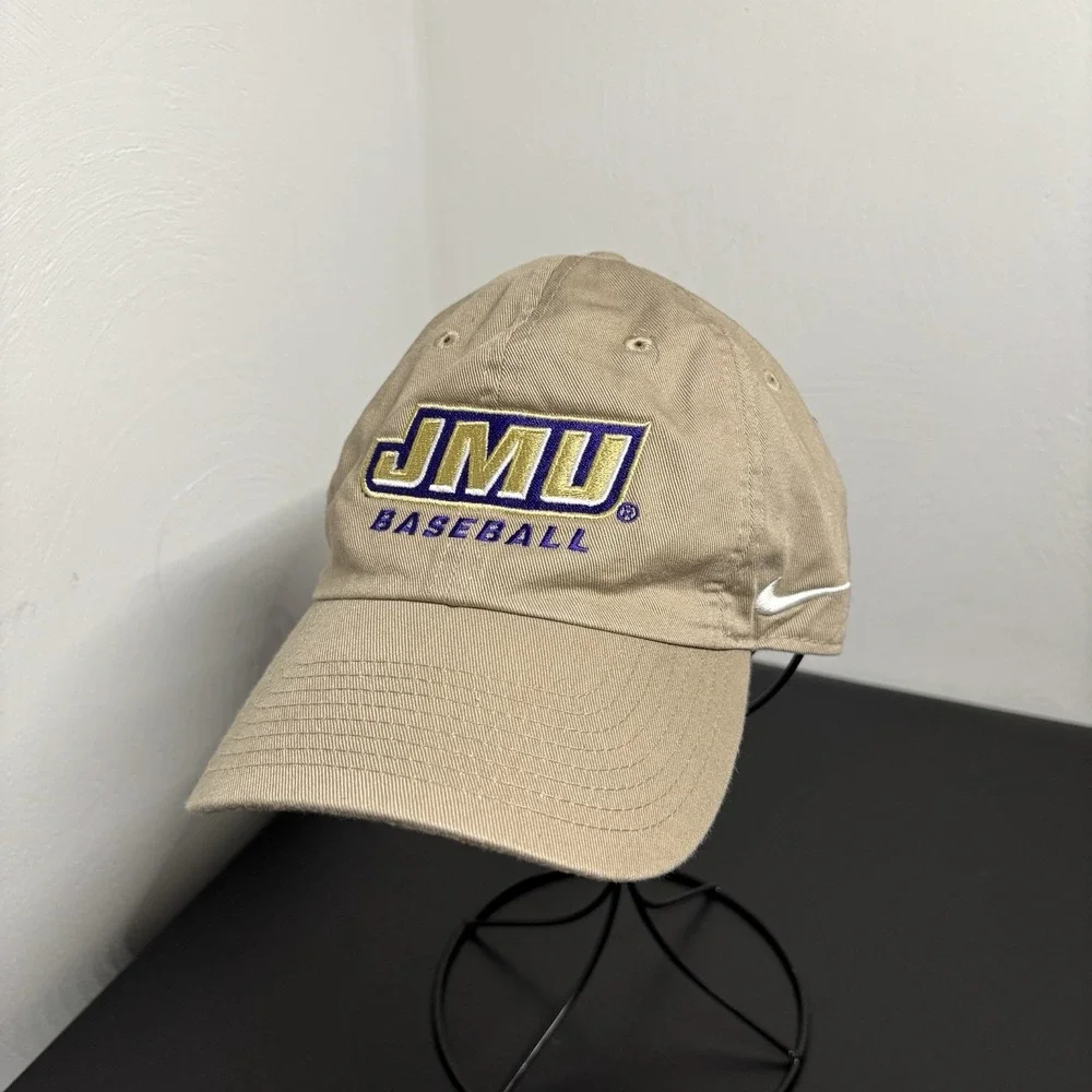 James Madison University Baseball Nike Hat Cap Tan Adjustable JMU Dukes